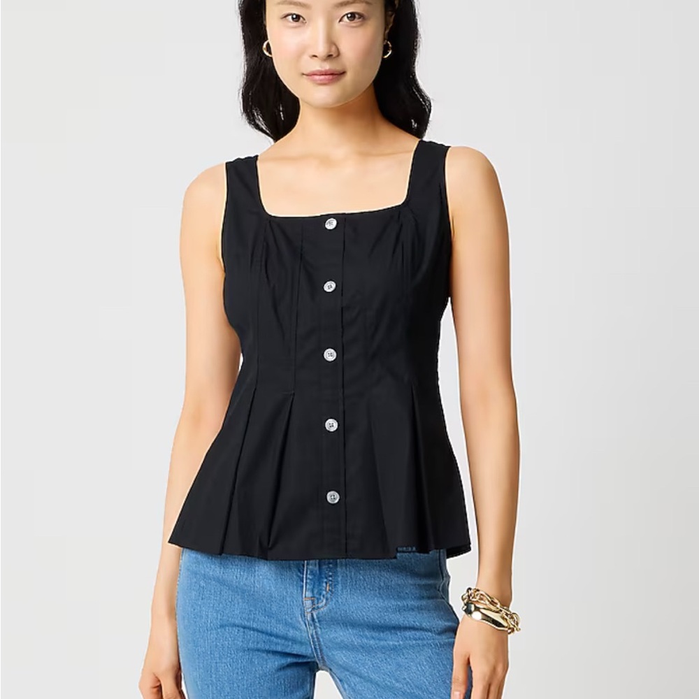NEW J. Crew Sleeveless button-up peplum top